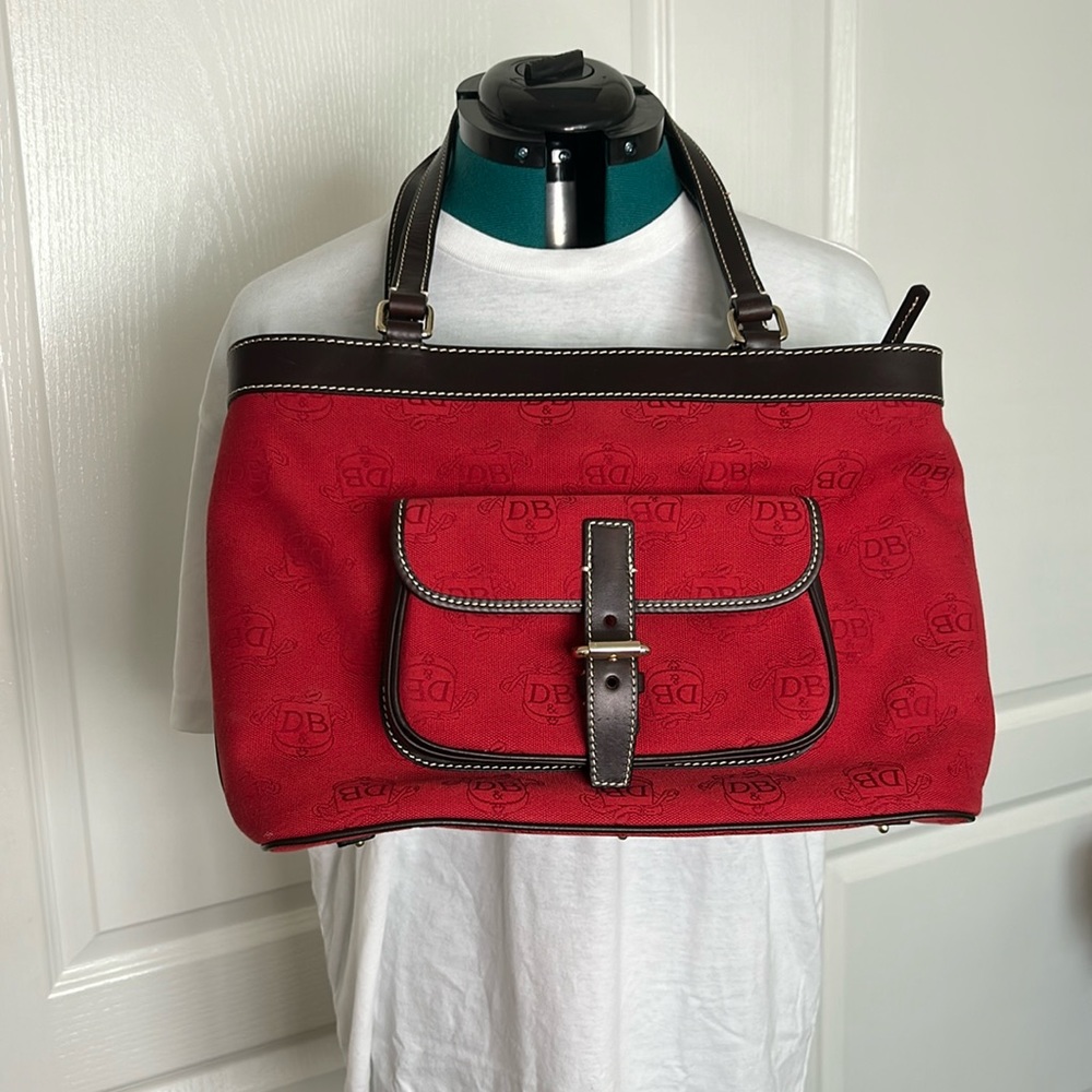 Dooney & Bourke Red and Brown Tote Bag